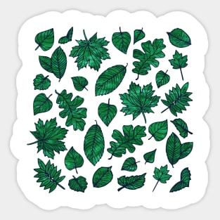 Green Autumn Season Digital Painting Sticker